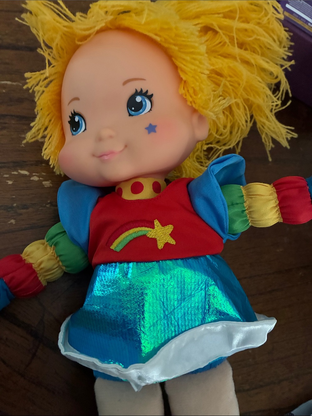 Rainbow Star Plush Doll - Blue Dress, Yellow Hair